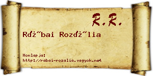 Rábai Rozália névjegykártya